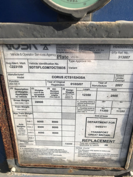 Sliding Skeletal Trailer - 2007/2008